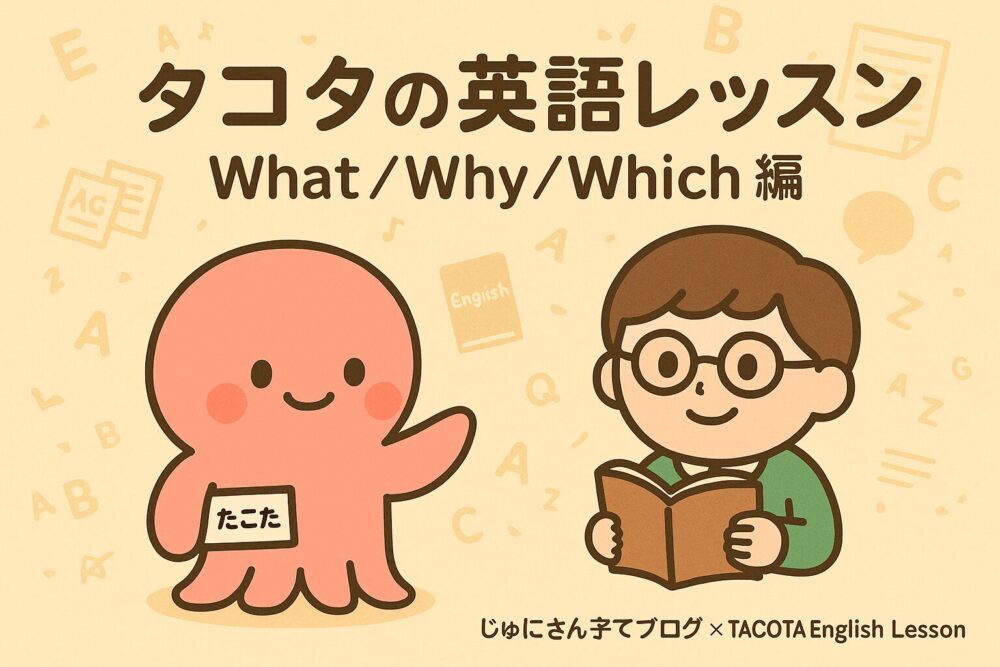 タコタの英語レッスン What Why Which 編 アイキャッチ