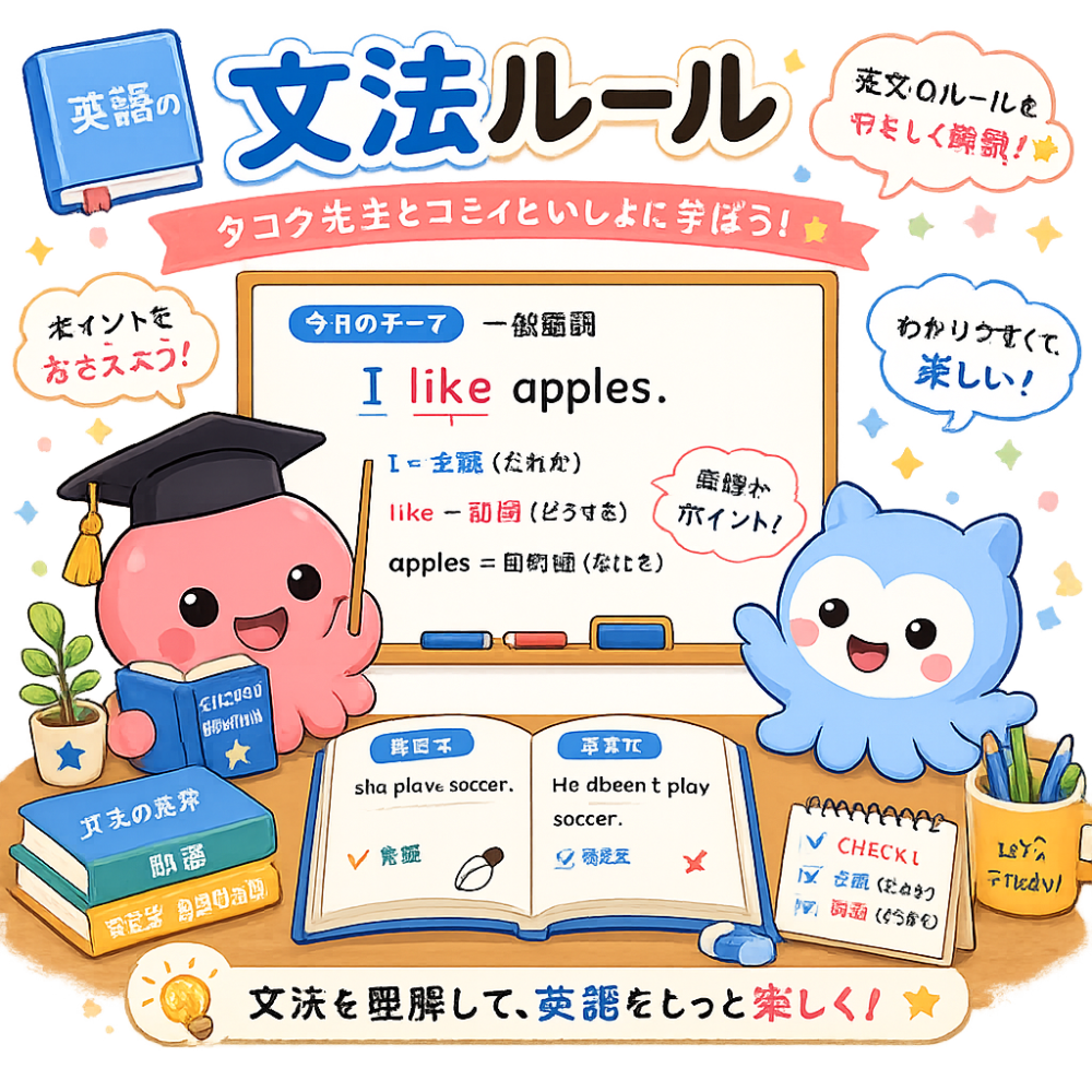 英文法を教えるタコタ先生
